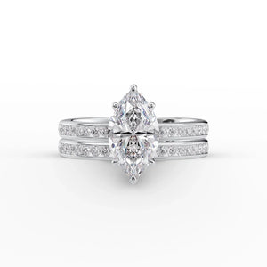 The Marilyn Set With A 1 Carat Marquise Lab Diamond