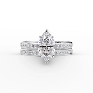 The Marilyn Set With A 2 Carat Marquise Moissanite