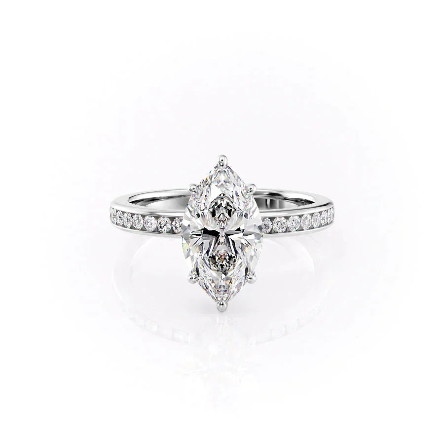 The Marilyn Set With A 2.5 Carat Marquise Lab Diamond