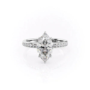 The Marilyn Set With A 2 Carat Marquise Lab Diamond