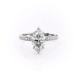 The Marilyn Set With A 2 Carat Marquise Moissanite