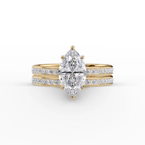 The Marilyn Set With A 1 Carat Marquise Moissanite