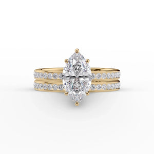 The Marilyn Set With A 4 Carat Marquise Moissanite