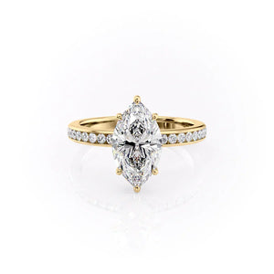 The Marilyn Set With A 5 Carat Marquise Moissanite