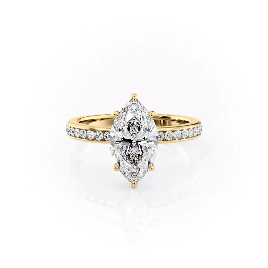 The Marilyn Set With A 2 Carat Marquise Lab Diamond