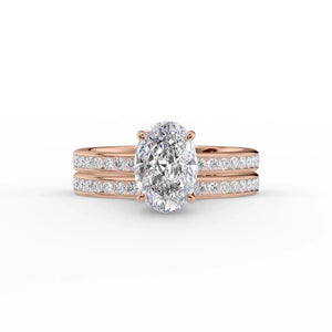 The Marilyn Set With A 3 Carat Oval Moissanite