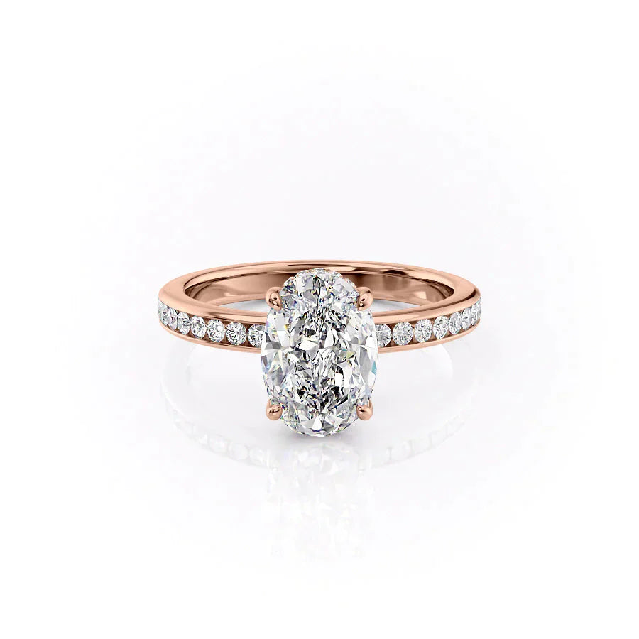 The Marilyn Set With A 3.5 Carat Oval Moissanite