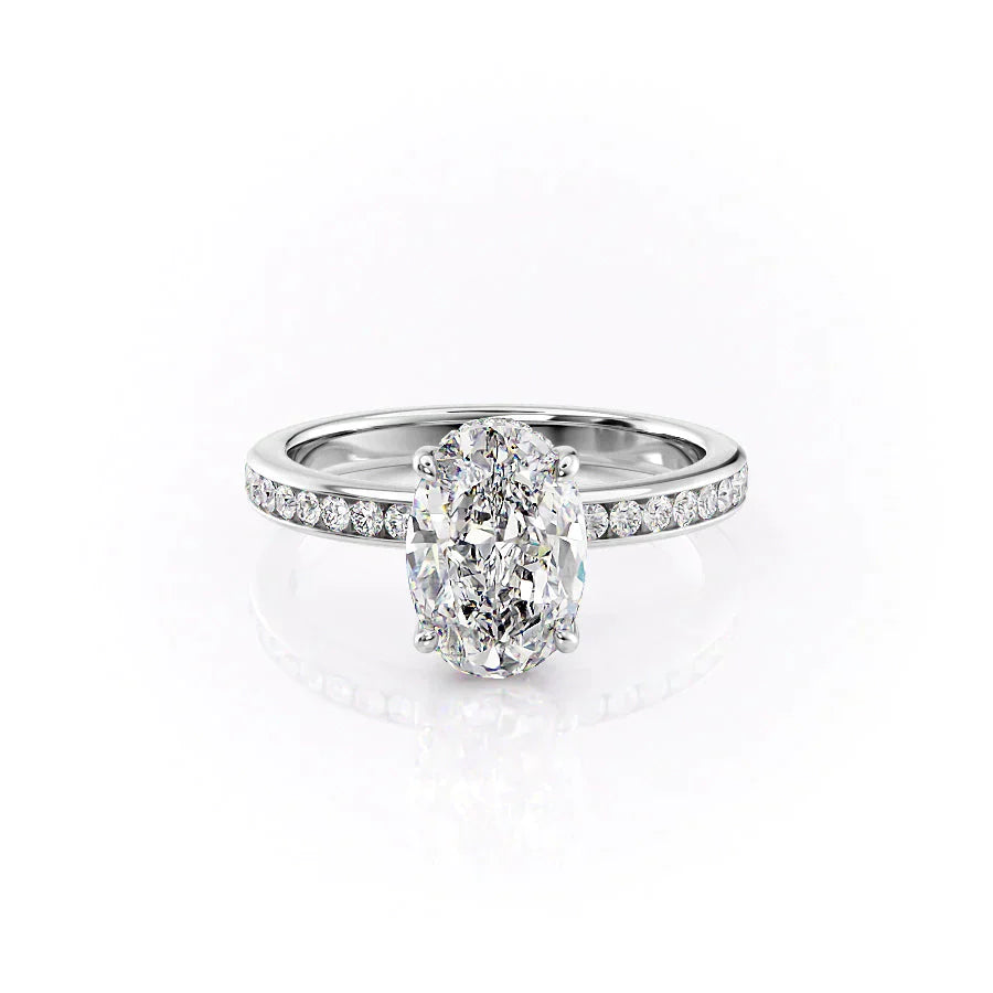 The Marilyn Set With A 3 Carat Oval Moissanite