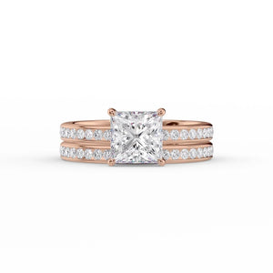 The Marilyn Set With A 1.5 Carat Princess Lab Diamond