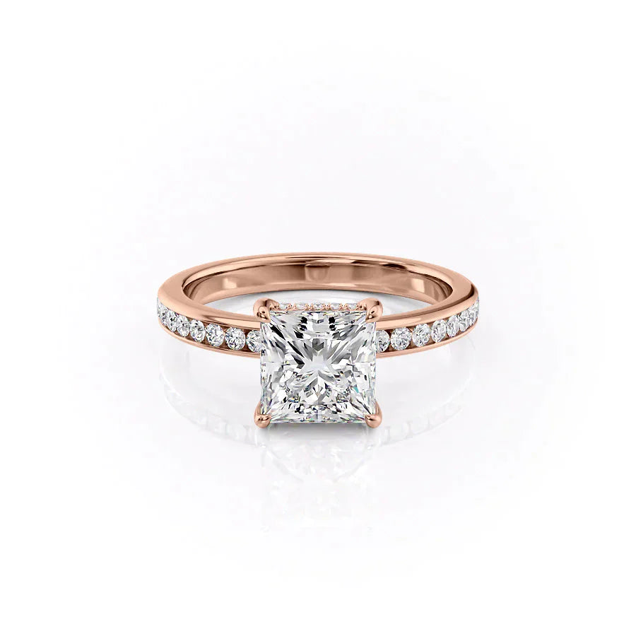 The Marilyn Set With A 3 Carat Princess Moissanite