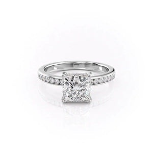 The Marilyn Set With A 2 Carat Princess Lab Diamond