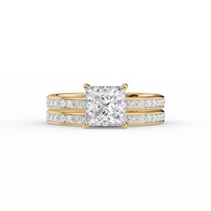 The Marilyn Set With A 1.5 Carat Princess Lab Diamond