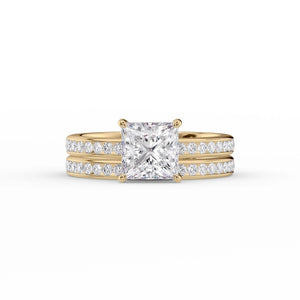 The Marilyn Set With A 1 Carat Princess Moissanite