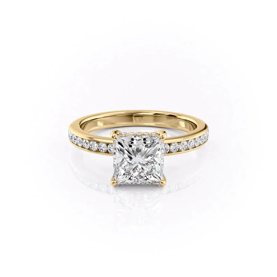 The Marilyn Set With A 2.5 Carat Princess Moissanite