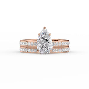 The Marilyn Set With A 2 Carat Pear Lab Diamond