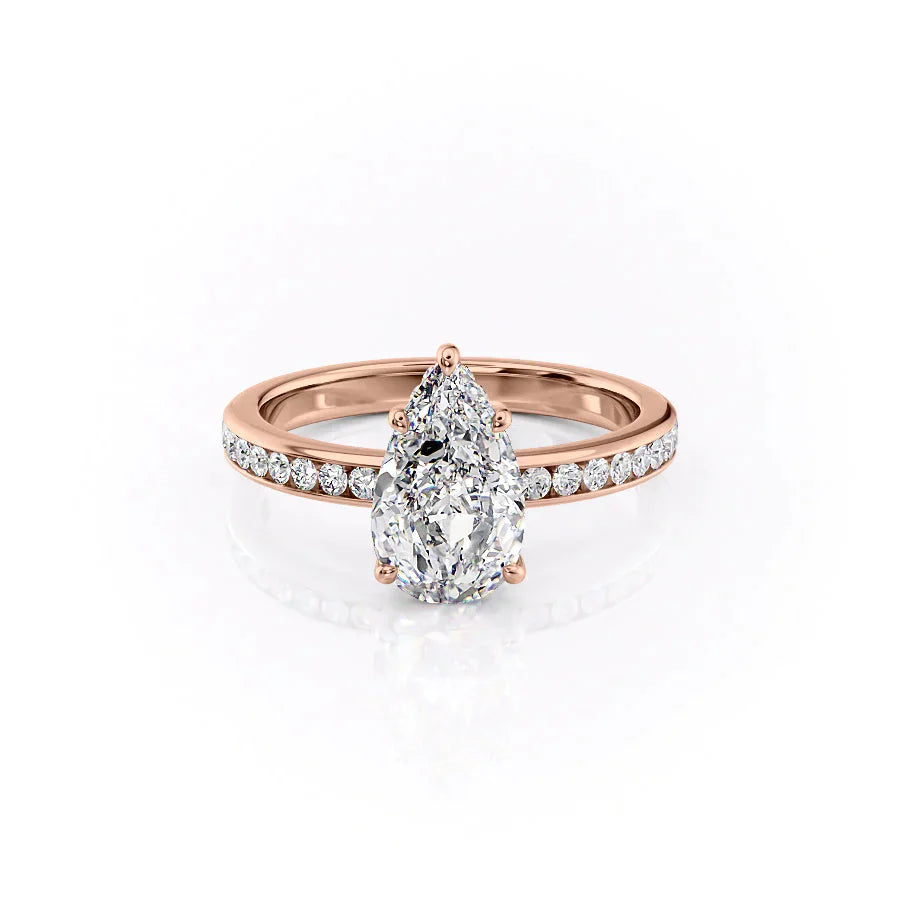 The Marilyn Set With A 2.5 Carat Pear Moissanite