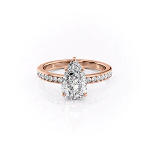 The Marilyn Set With A 1.5 Carat Pear Lab Diamond