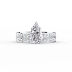 The Marilyn Set With A 1.5 Carat Pear Moissanite