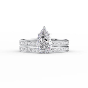 The Marilyn Set With A 1 Carat Pear Moissanite