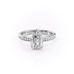 The Marilyn Set With A 4 Carat Pear Moissanite