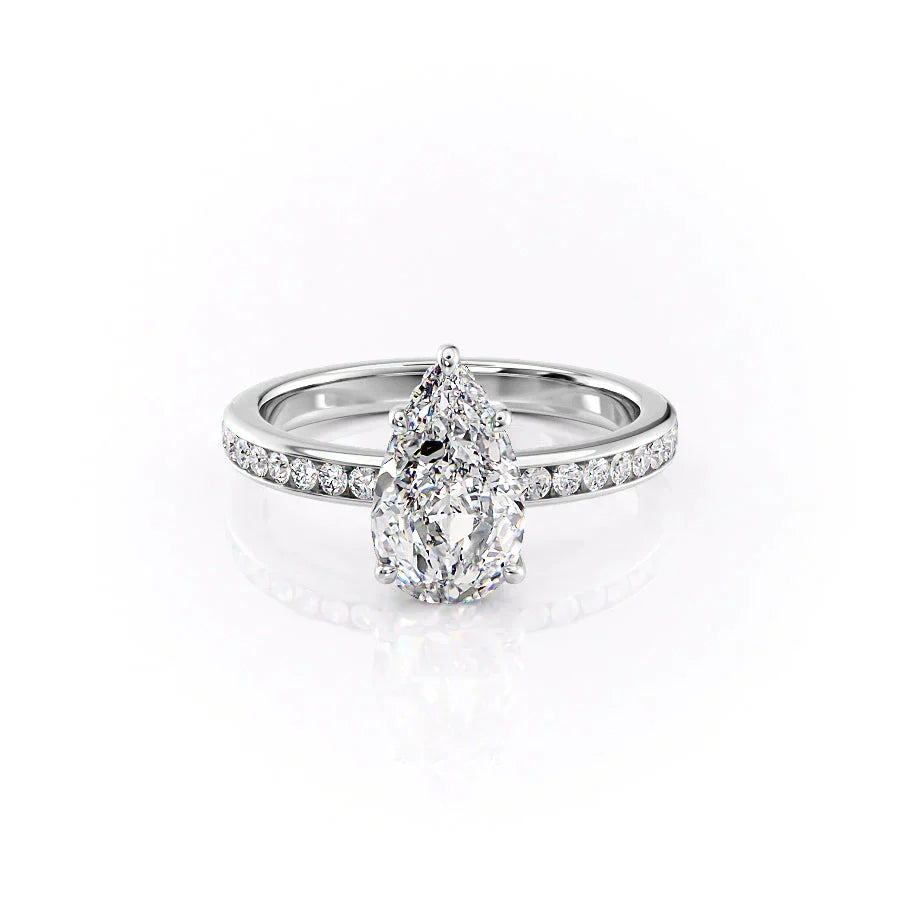 The Marilyn Set With A 3 Carat Pear Lab Diamond