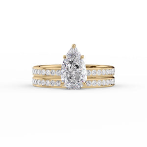 The Marilyn Set With A 4 Carat Pear Moissanite