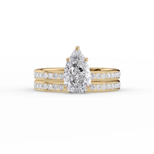 The Marilyn Set With A 2.5 Carat Pear Moissanite