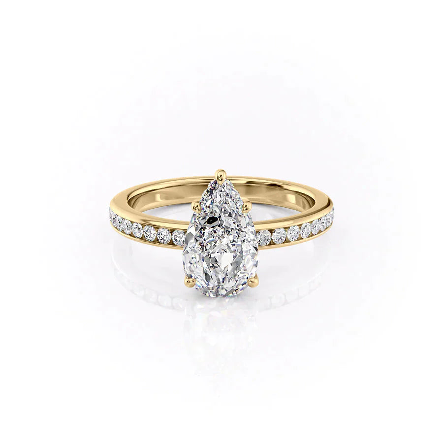 The Marilyn Set With A 4.5 Carat Pear Moissanite