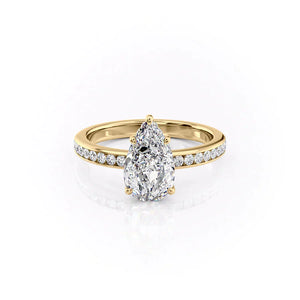 The Marilyn Set With A 1.5 Carat Pear Lab Diamond