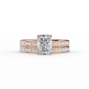The Marilyn Set With A 4 Carat Radiant Moissanite