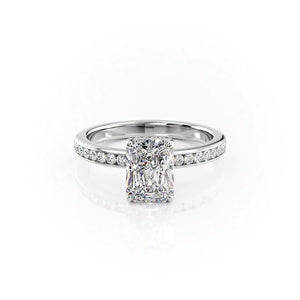 The Marilyn Set With A 1 Carat Radiant Moissanite