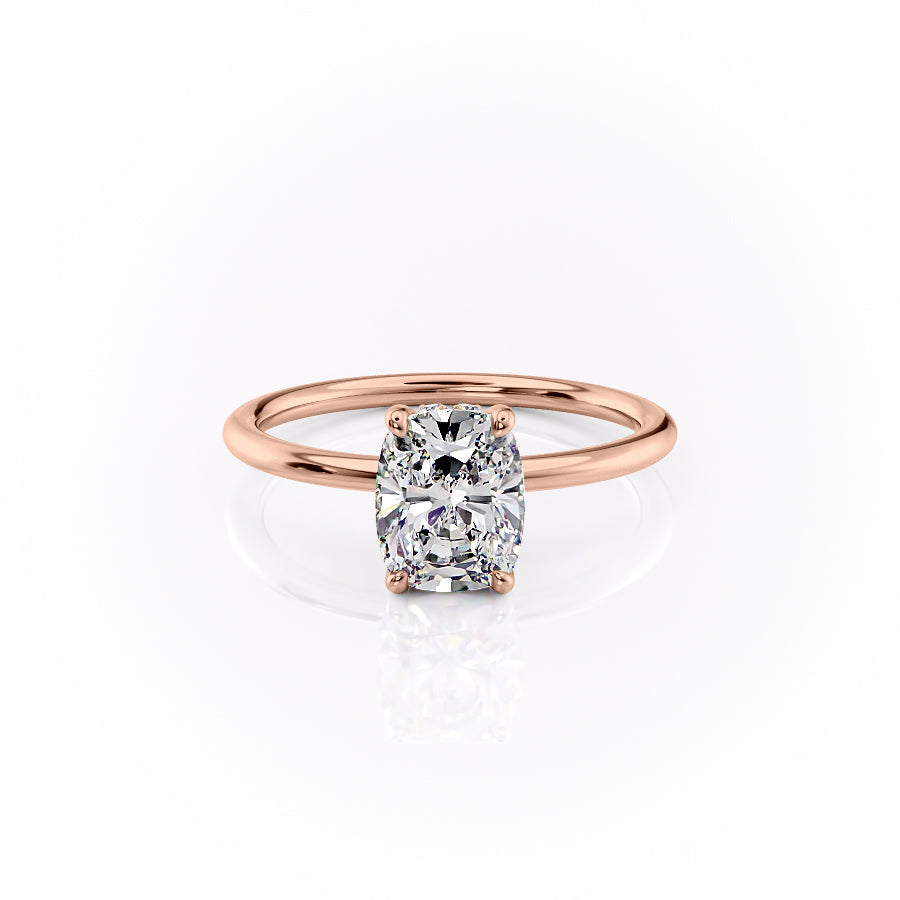 The Sandra Set With A 5 Carat Elongated Cushion Moissanite