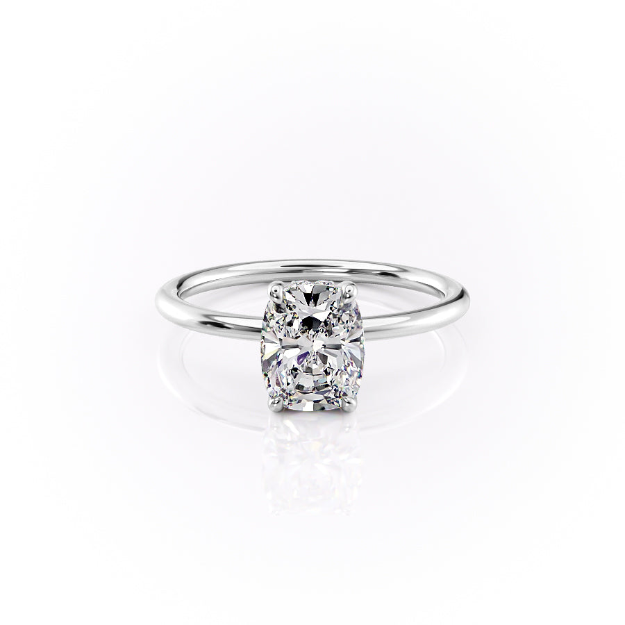 The Sandra Set With A 2 Carat Elongated Cushion Moissanite