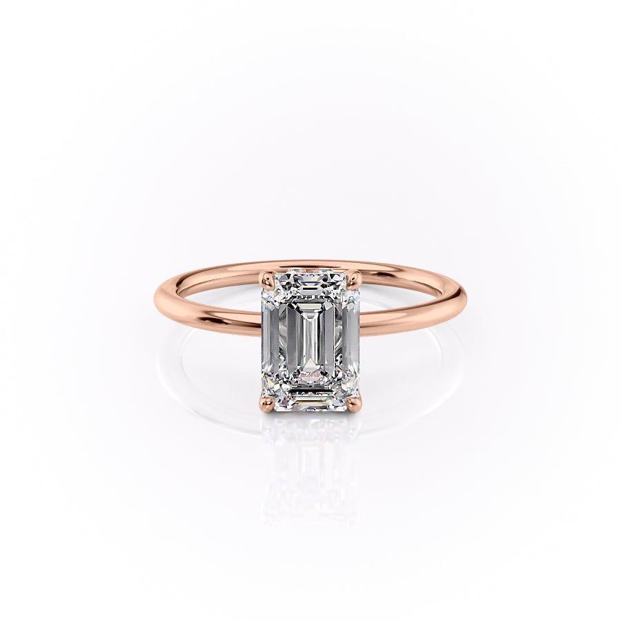 The Sandra Set With A 1 Carat Emerald Moissanite