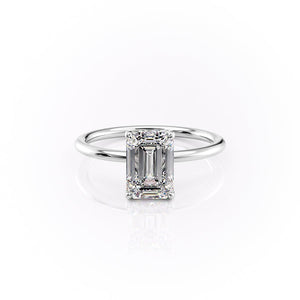 The Sandra Set With A 3 Carat Emerald Moissanite