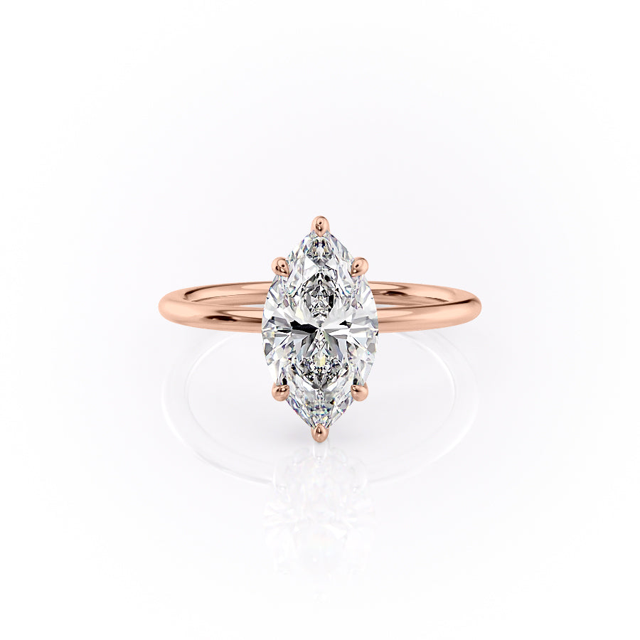 The Sandra Set With A 3 Carat Marquise Moissanite