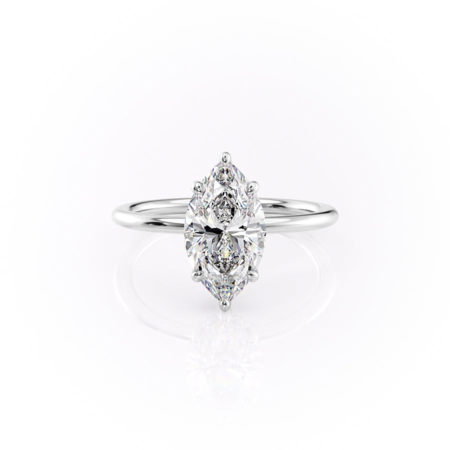 The Sandra Set With A 4 Carat Marquise Moissanite