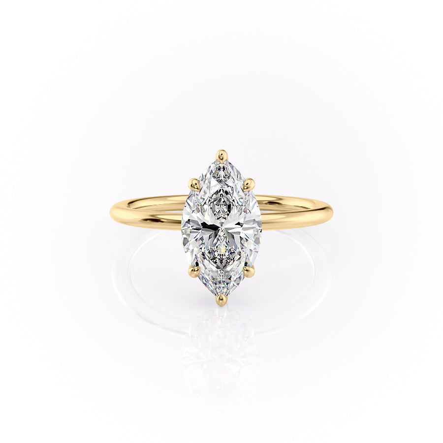 The Sandra Set With A 3 Carat Marquise Lab Diamond