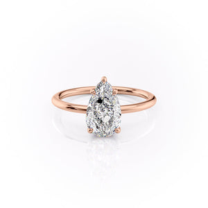 The Sandra Set With A 3 Carat Pear Moissanite