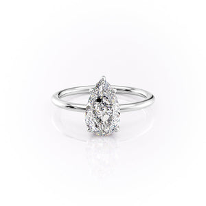 The Sandra Set With A 2.5 Carat Pear Lab Diamond