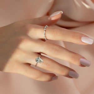 The Sandra Set With A 1 Carat Pear Lab Diamond