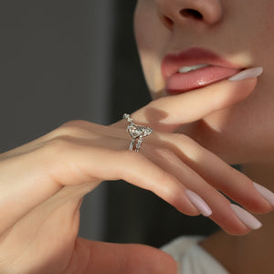 The Sandra Set With A 1 Carat Pear Lab Diamond