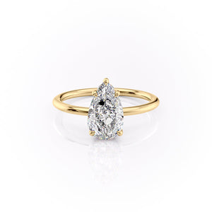 The Sandra Set With A 3 Carat Pear Lab Diamond