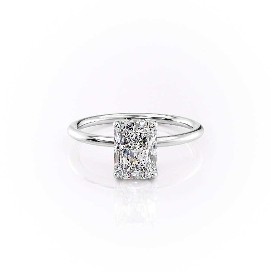 The Sandra Set With A 3 Carat Radiant Moissanite