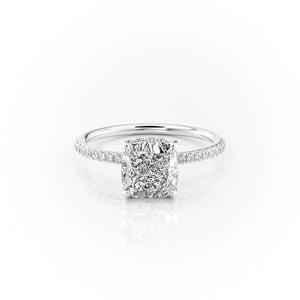 The Pave Sandra Set With A 2 Carat Cushion Lab Diamond