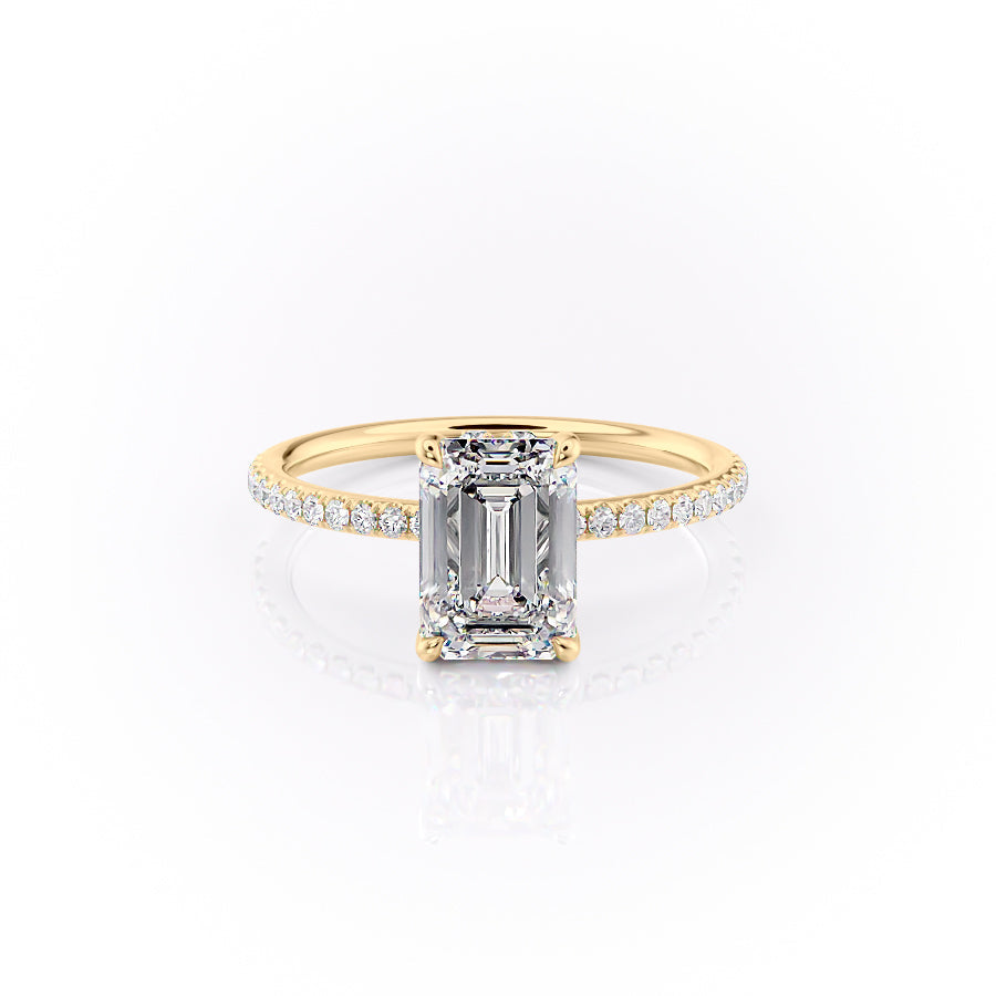 The Pave Sandra Set With A 2 Carat Emerald Lab Diamond