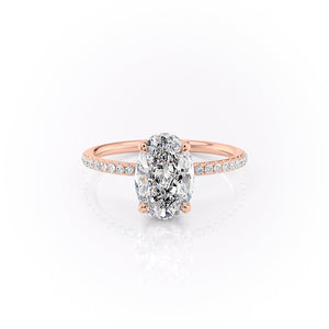 The Pave Sandra Set With A 1 Carat Oval Lab Diamond