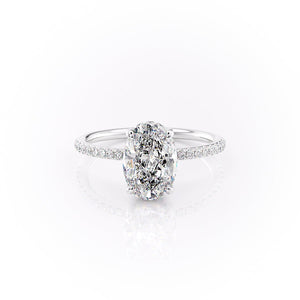 The Pave Sandra Set With A 3 Carat Oval Moissanite