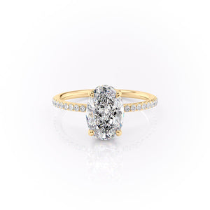 The Pave Sandra Set With A 1 Carat Oval Moissanite