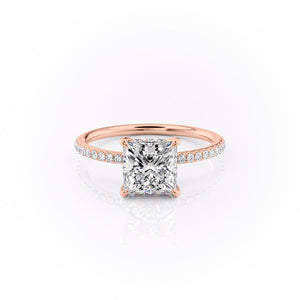 The Pave Sandra Set With A 5 Carat Princess Moissanite